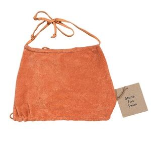 Orange Stone Fox Swim Halter Bikini Top